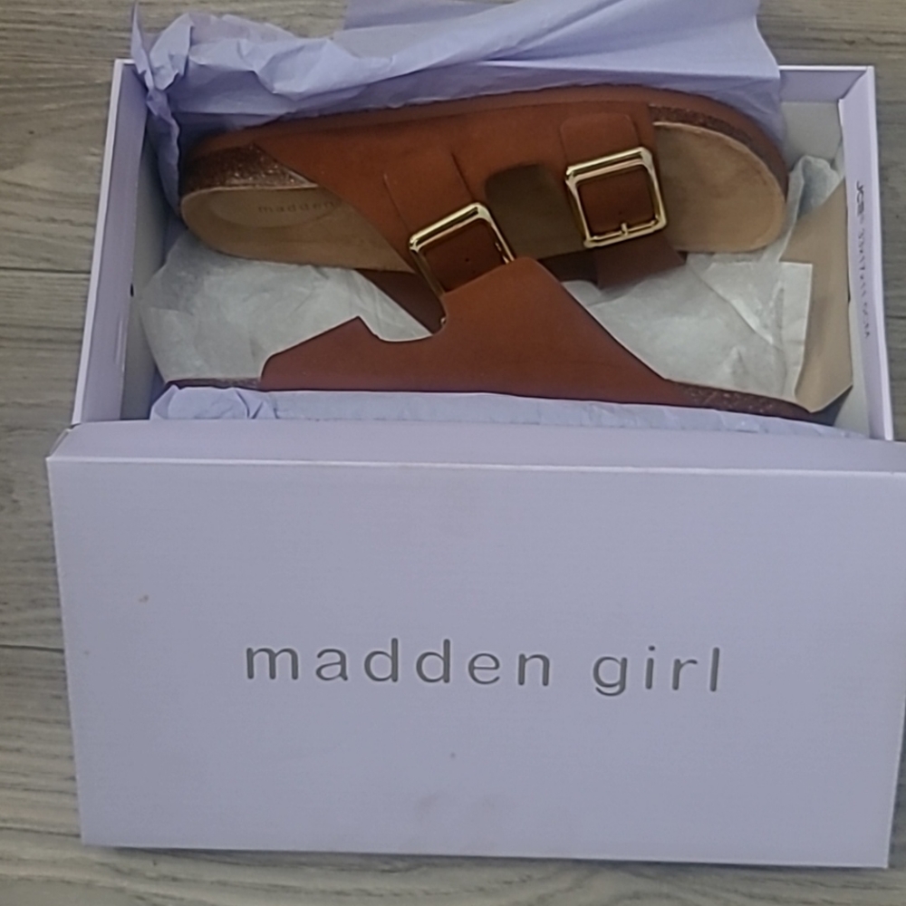 NEW Madden Big Buckle Women's Suede Slide Sandal Size 11 New In Box NIB - Picture 4 of 7
